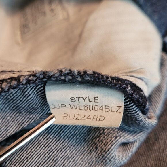 Dear John Jeans 29 P Trouser Flare Mid Rise Blizzard Dark Wash Stretch Denim - Picture 6 of 12